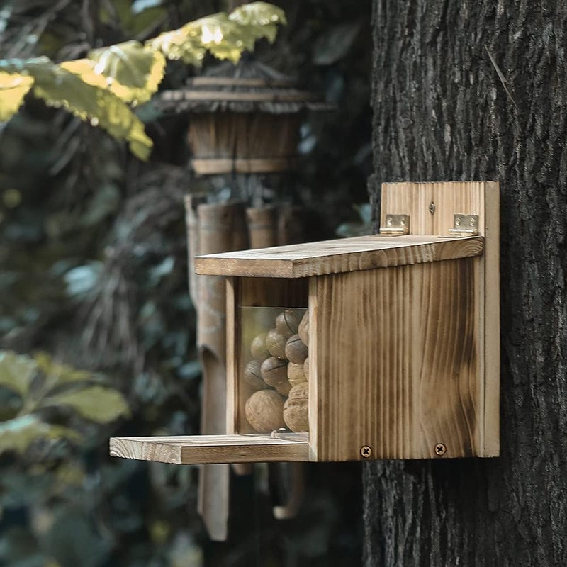 Freezing point Wooden Squirrel Feeder Picnic Table Food Feeder for Outside House Backyard Funny Gifts - Image 3